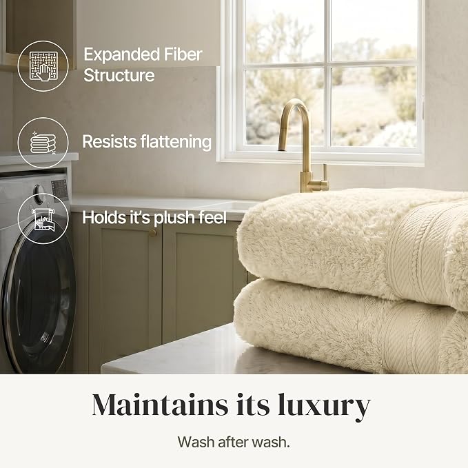 Modern Threads 4-Pack SpunLoft Bath Sheet Sand 35x66