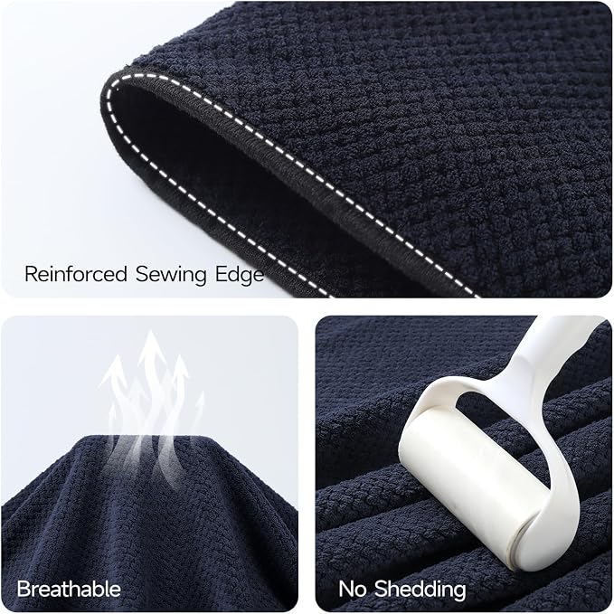 REDKISS Pack of 2 Jumbo Bath Sheets, 40 x 80 Inches Microfiber Bath Towels for Bathroom, Extra Large & Lightweight, Quick-Dry, Super Soft & Highly Absorbent, Perfect to Wrap Yourself in, Black