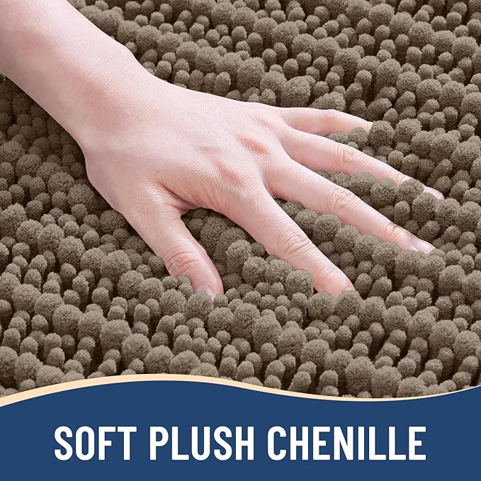 Arotive Round Bathroom Rugs 24x24, Soft Absorbent Chenille Shaggy Bath Mat | Camel, Machine Wash Dry, Bath Rugs for Bathroom Floor, Tub and Shower, Home Decor Accessories