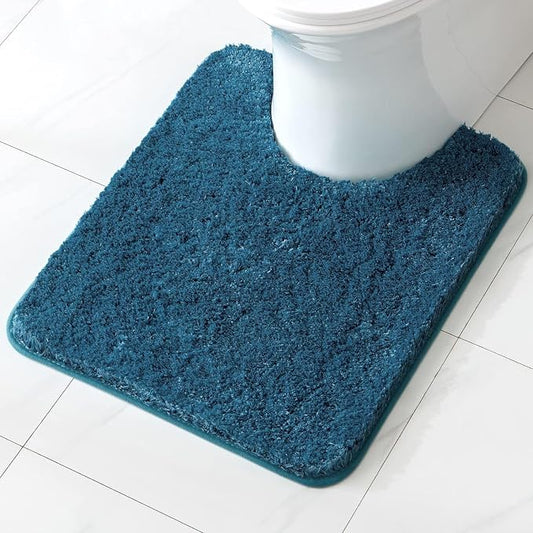 MIULEE Peacock Toilet Bathroom Rug U-Shaped Microfiber Bath Mat 20x24 Inch | Absorbent, Non Slip, Quick Dry, Fluffy Bath Rugs for Bathroom Floor Tub Showers, Machine Washable