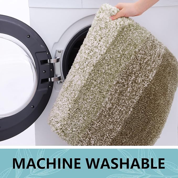Arotive Microfiber Bathroom Rugs, Shaggy Soft Absorbent Bath Rug, 59x24 | Coffee, Rubber Backing Thick Plush Machine Washable Dry Bath Mats for Bathroom, Tub and Shower, Rectangular