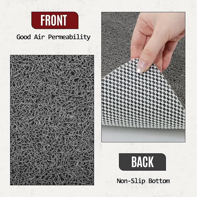 Shower Mat Bathtub Mat Non Slip, Bathmats Non Slip, Quick Drying Foot Scrubber Loofah Mats for Shower, Tub, Bathroom, Home, 47x16inch, Dark Grey