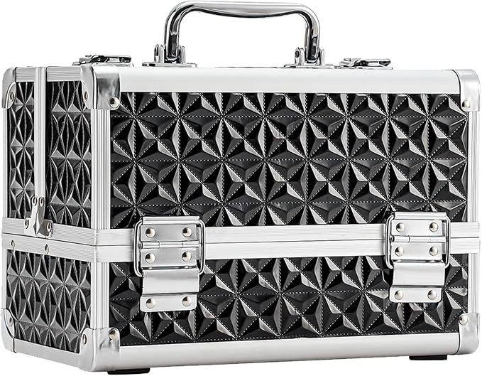 Leeora&Leekoo Makeup Case, Black | Portable, Makeup Box Organizer