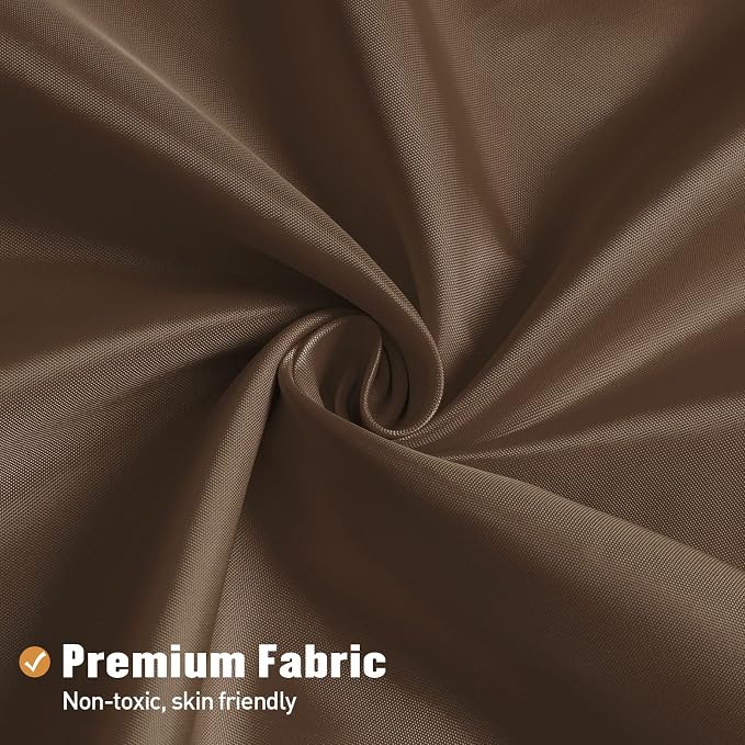 MitoVilla Long Fabric Shower Curtain Liner, 72 x 78 Inches Shower Curtain Liner for Modern Hotel Bathroom Decor, Brown Water-Resistant Bath Curtains Rust Resistant Grommets Machine Washable