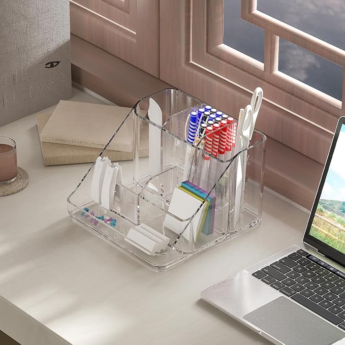 APLOP Makeup Organizer Tray, 6-Compartment Vanity Makeup Organizer for Jewelry, Hair Accessories, Bathroom Counter or Dresser