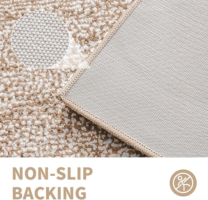 CozeCube Beige Bath Mat 24"x16" Non Slip Washable Rug | For Bathroom Non Slip, Fluffy Absorbent Microfiber Bath Mats Machine Wash, Stylish Small Aesthetic Bathroom Rugs