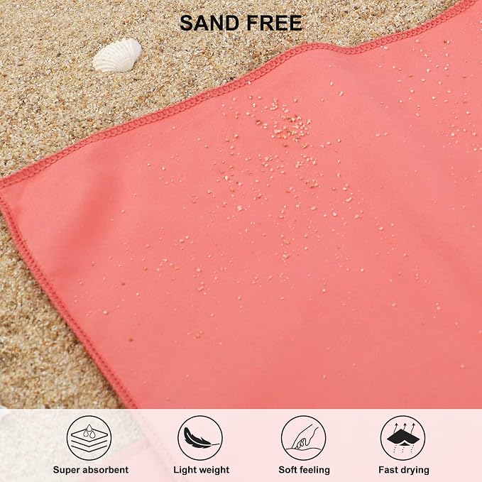 Rainleaf Microfiber Towel Quick Dry Camping & Travel & Gym Towel. Compact | Super Absorbent, Lightweight, Fast Drying. Suitable for Beach, Bath, Backpacking, Hiking, Swim.