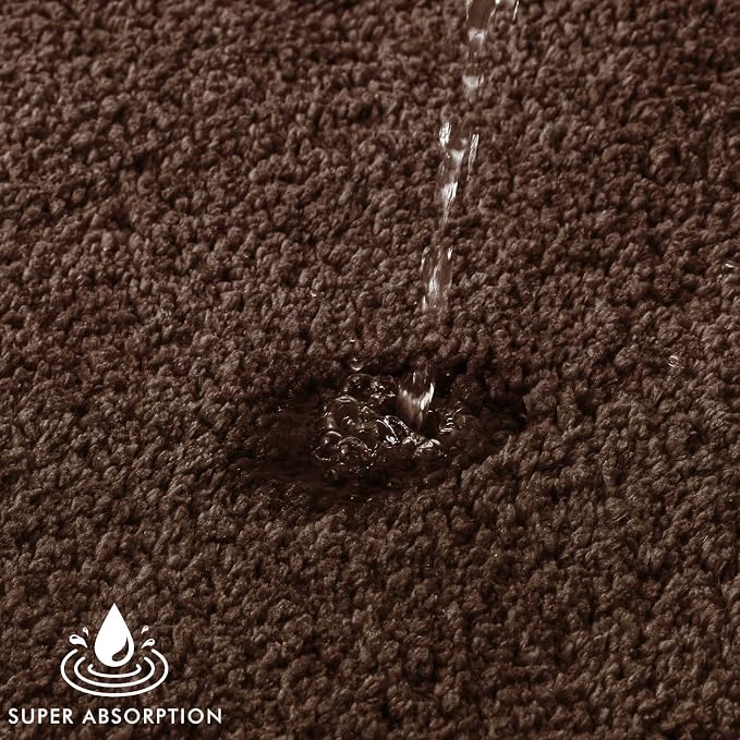 MIULEE Brown Bathroom Runner Rugs Soft Microfiber Bath Mat 24x44 Inch | Absorbent, Non Slip, Quick Dry, Fluffy Bath Rugs for Bathroom Floor Tub Showers, Machine Washable