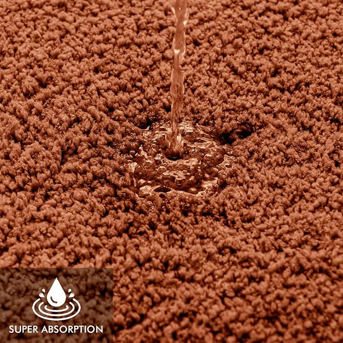 MIULEE Fall Burnt Orange Bathroom Runner Rugs Microfiber Bath Mat 24x60 | Absorbent, Non Slip, Quick Dry, Fluffy Bath Rugs for Bathroom Floor Tub Showers, Machine Washable