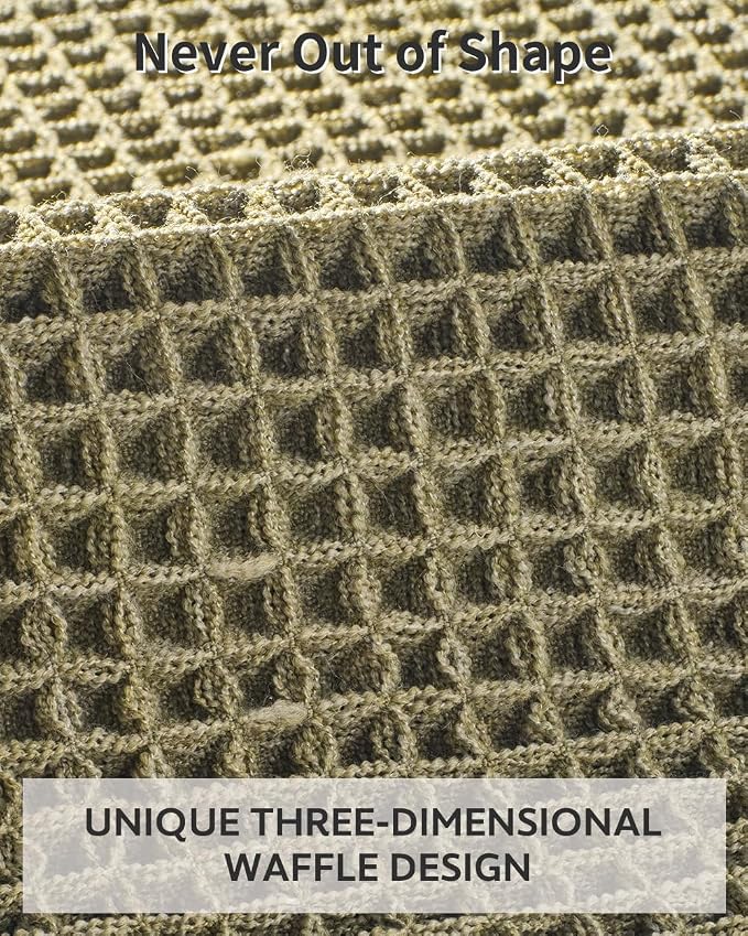 tchdio Waffle Bath Mat Rug, Super Absorbent Non Slip Bath Mats Ultra Soft Bathmat Machine Washable Bathroom Rugs with Tassels, Bath Rugs for Bathroom Floor Beside Tub, 20" x 32", Green