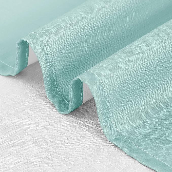 Aqua Shower Curtain for Bathroom, Blue and White Teal Ombre Shower Curtains Bathtub Luxury Hotel Spa Modern Polyester Gradient Washable Durable Decorative Bath Cloth with Hooks 72x72 Inch