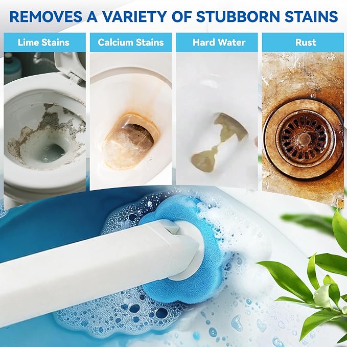 120 Count Disposable Toilet Brush Refills Pads for Most Toilet Wands | Prefilled Cleaning Deep-Scrubbing Toilet Pads, 3-Layer Sponge, For Bathroom Cleaning, Sinks, Tubs & Floor Drains