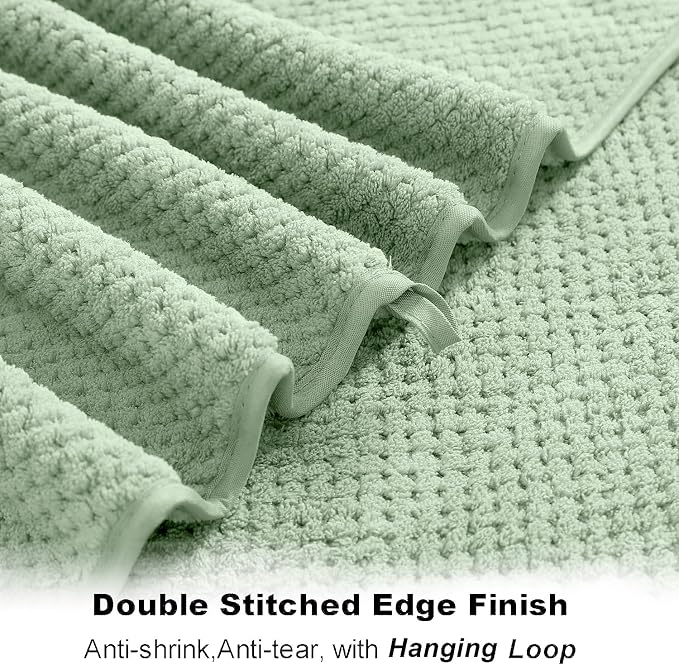 Extra Large Bath Towel Sheet Set 35x70 Inches - Oversized Bath Towels Set,Jumbo Large Polyester - Quick Dry, Lightweight,Super Soft,Highly Absorbent Towel Set for Bathroom,Hotel,SPA,Pack of 4 (Green)