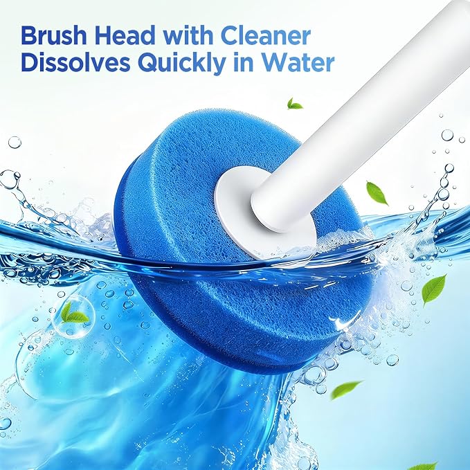 Toilet Wand Refills，Toilet Brush Replacement, Hygienic and Easy to Use for Bathroom Cleaning, Sinks, Bathtubs (Blue)