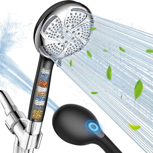 FEELSO Filtered Shower Head with Handheld, High Pressure 7-Spray Showerhead | Shower Filter Head for Hard Water, Remove Chlorine, Reduce Dry Itchy Skin, Anti-clog Nozzles, Power Wash to Clean Tub&Pet