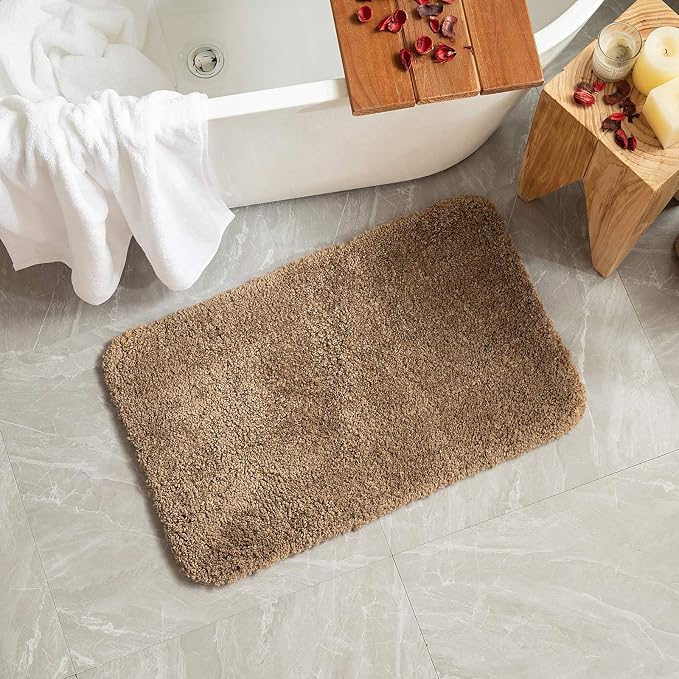 MIULEE Light Brown Bathroom Runner Rugs Soft Microfiber Bath Mat 24x44 Inch | Absorbent, Non Slip, Quick Dry, Fluffy Bath Rugs for Bathroom Floor Tub Showers, Machine Washable
