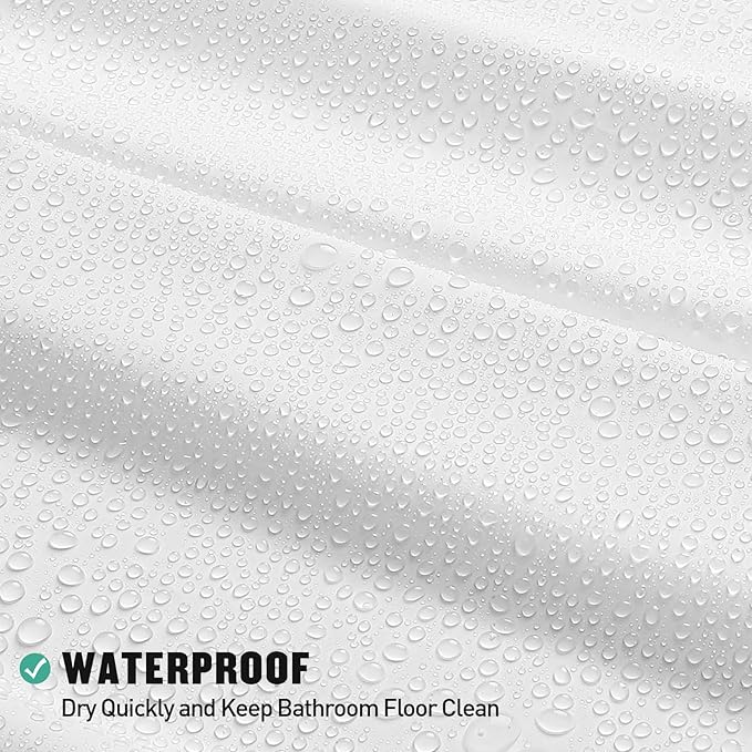 MitoVilla White Peva Shower Curtain Liner, Simple Plastic Shower Curtains Liner for Modern Neutral Hotel Bathroom Decor, Waterproof Bathroom Shower Liner, 72" W x 72" H