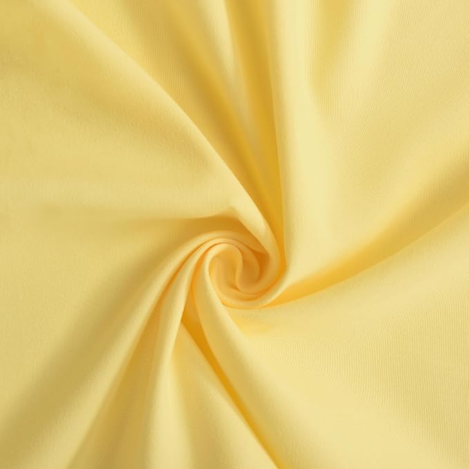 Bright Yellow Shower Curtain with 12 Buttonholes | Vintage Handcrafted Bow Tie Bath Curtain for Master Bathroom, Ruched Microfiber Bathroom Curtain, 72" W x 72" H (LQ-10)