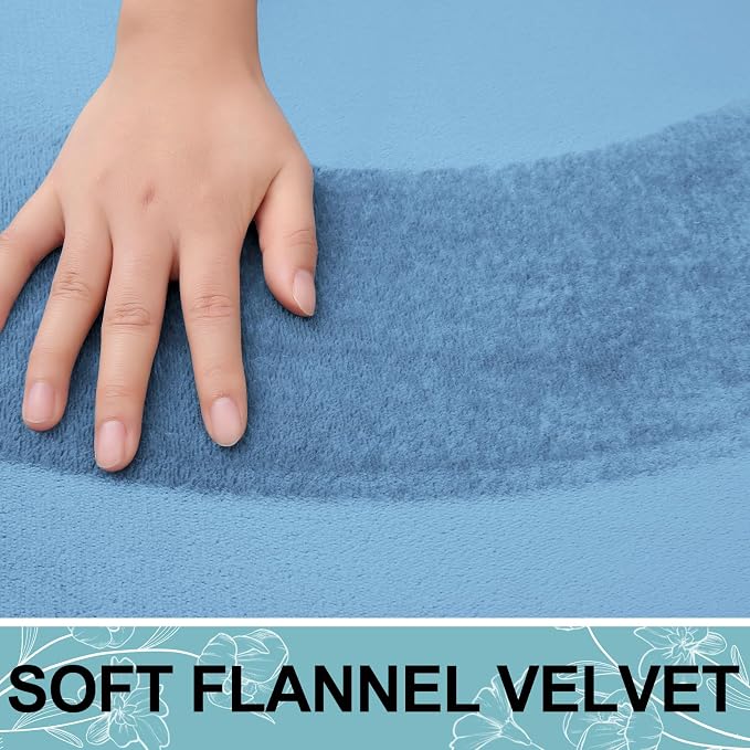 Smiry Memory Foam Bath Mat 36x24, Extra Soft and Absorbent Bathroom Rugs | Blue, Quick Dry Machine Washable Non-Slip Bath Mat for Bathroom Floor, Shower and Tub