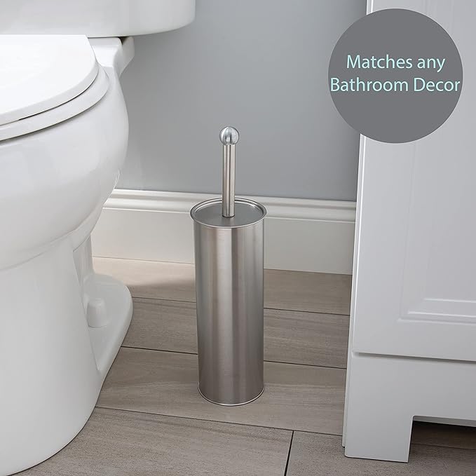 Bath Bliss Stainless Steel, Rust Resistant, Heavy Duty Toilet-Brushes, 2 Pack, Satin
