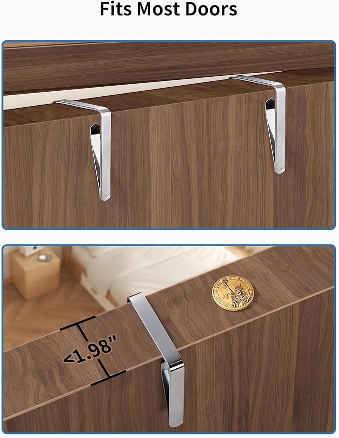 JARLINK Over the Door Organizer for Bedroom, Pantry, Bathroom, 5 Shelf Grey | Anti-Tilt Design, 44 lb Load Capacity, Hanging Door Organizer with 5 Large Capacity Pockets, Behind Door Storage for Nursery