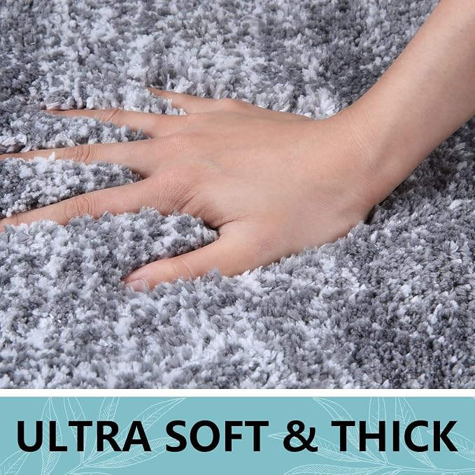 Arotive Microfiber Bathroom Rugs, Soft Absorbent Contour Toilet Rugs, 24x20 | Grey, Rubber Backing Thick Plush Machine Washable Dry Bath Mats for Toilet Base, U-Shape