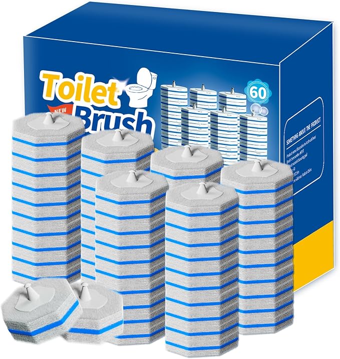 60PCS Toilet Bowl Cleaner Wand Refills Compatible with CLOROX. Disposable Toilet Brush Refills. Bathroom Cleaning. Disposable Toilet Bowl. High-Density Disposable Toilet Brush Scrubber