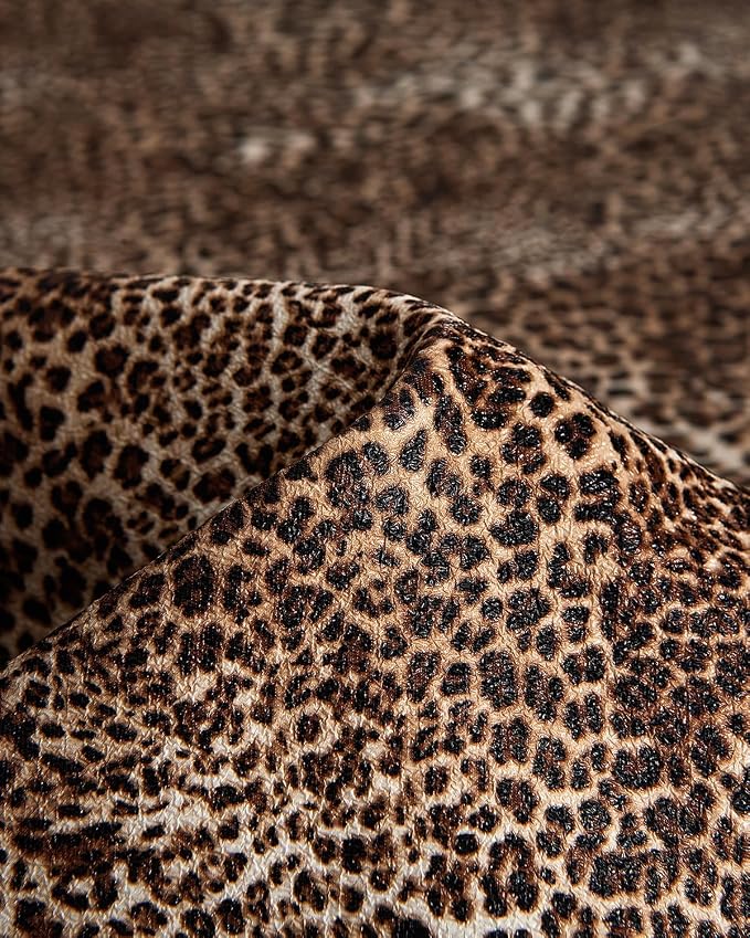 EACHY Travel Makeup Bag for Women, Flat Open Leopard Print Cosmetic Bag | Leopard-print PU leather cosmetic bag opens flat with dividers and clear TPU brush pocket for makeup and travel essentials