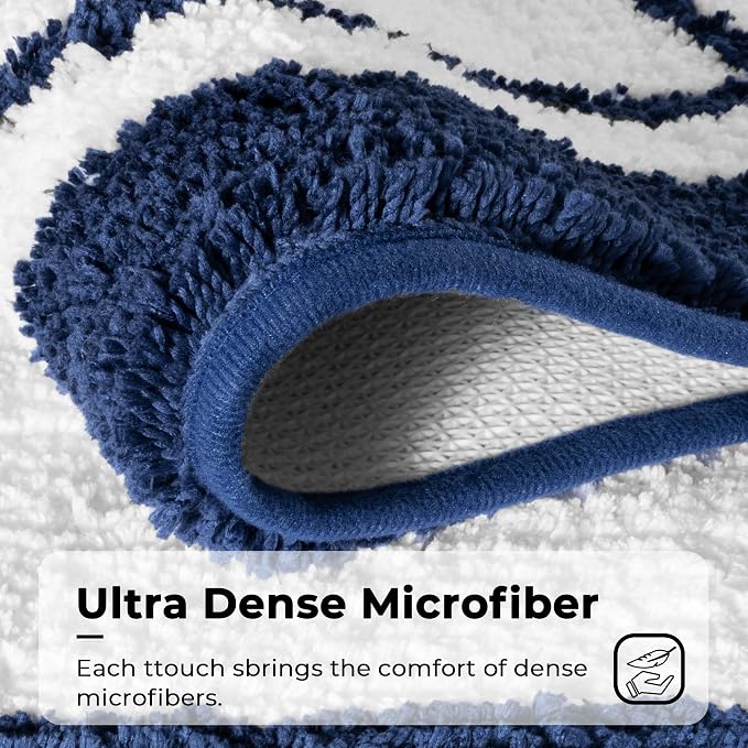 GRANNY SAYS Microfiber Bathroom Rugs Non Slip Washable, Water Absorbent Bathroom Mats for Tub, Soft Bath Mats for Bath Floor & Shower, 24" x 48", Navy Blue Bath Rugs