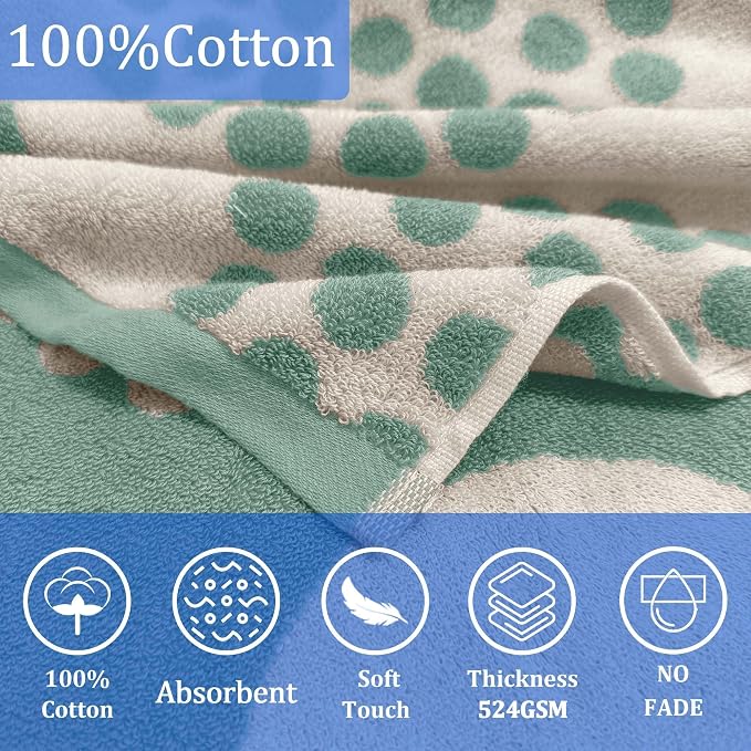 VOOVA & MOVAS Kids Hooded Poncho Towel, 4-8 Years, Soft, Light Blue Dot | Stylish Dot Jacquard Design, Cozy Touch, Soft, Absorbent & Fast Drying for Pool, Beach and Swim