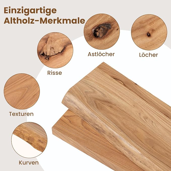 Floating Shelves for Wall Decor, Rustic Solid Elm Wood Live Edge Floating Shelves Wall Mounted, Wall Shelves with Invisible Bracket for Living Room Bathroom Bedroom Kitchen, 16 Inch Set of 2, Natural