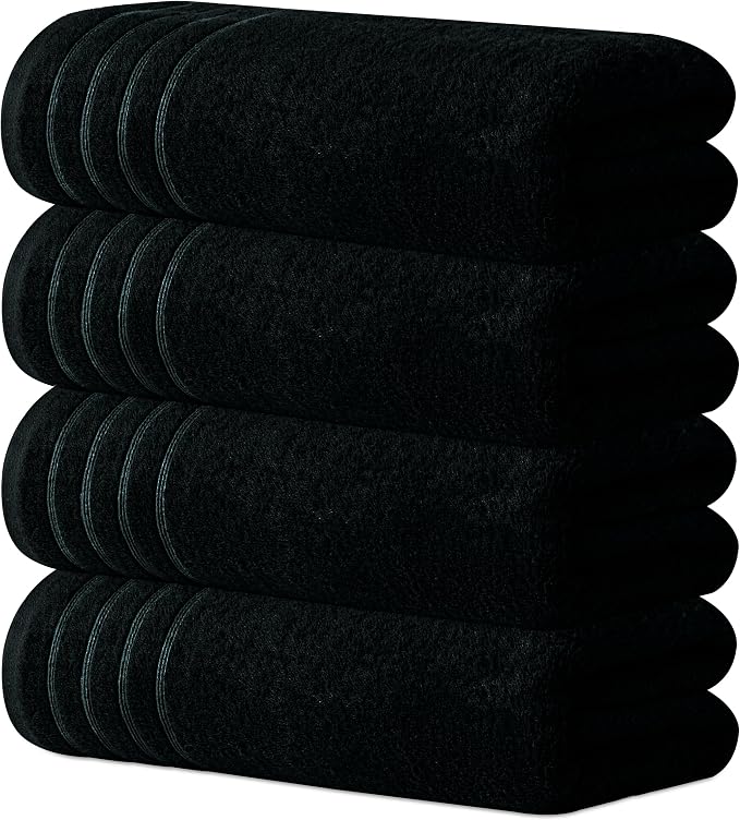 Avalon Towels Bath Towels Set of 4, Size 30 x 60 Inches, Highly Soft and Absorbent, Quick Drying, Lightweight, Perfect for Daily Use