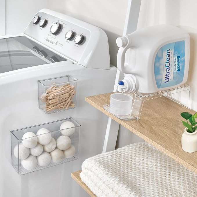iDesign Laundry Detergent Holder, Clear | Liquid Detergent Stand, Laundry Room Organization