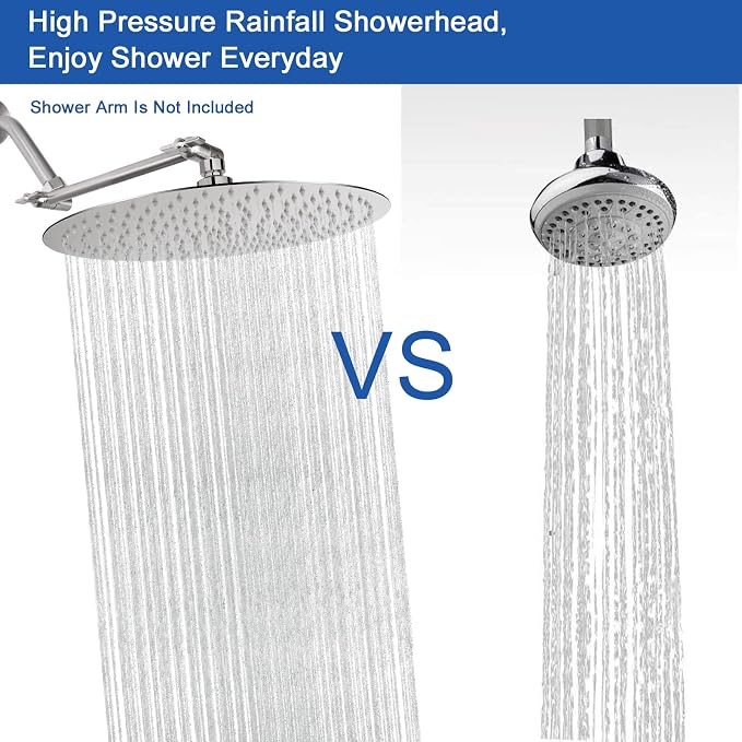 NearMoon Rain Shower Head, Ultra-Thin Design-Pressure Boosting, Awesome Some Experience, High Flow Stainless Steel Rainfall Head (16 Inch, Brushed Nickel)