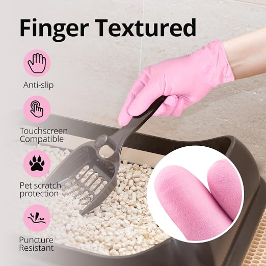 SwiftGrip Nitrile Disposable Gloves - Medical Exam Gloves, Latex Free, Pink, Powder-Free, 50-ct Box (Medium)
