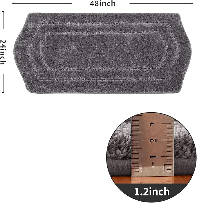 COSY HOMEER Non-Slip Bath Mat Extra Thick Absorbent Plush Washable | 24"x48" Grey Non-Slip Extra Thick Plush Absorbent Machine Washable Bath Mat Bathroom Rug Floor Tub Shower
