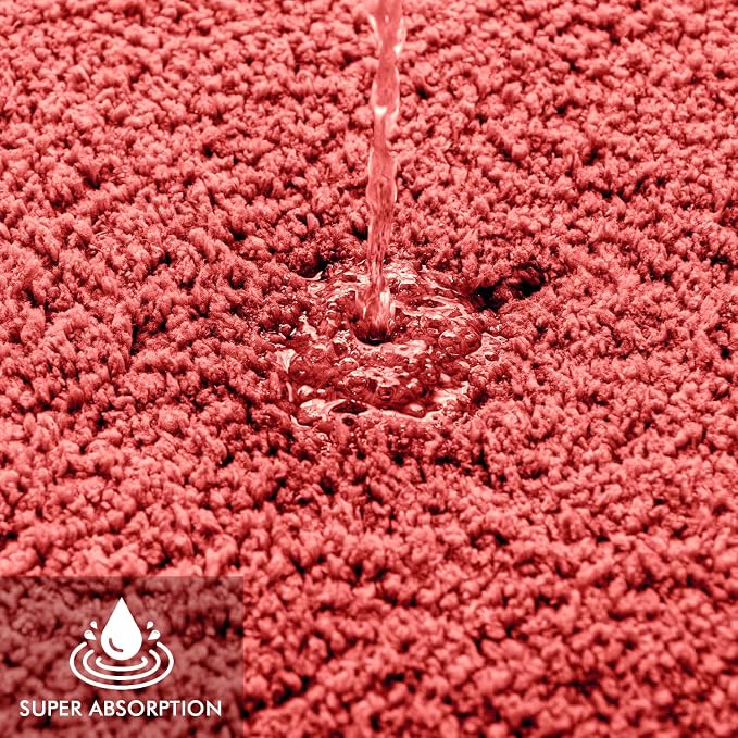 MIULEE Coral Bathroom Runner Rugs Soft Microfiber Bath Mat 24x60 Inch | Absorbent, Non Slip, Quick Dry, Fluffy Bath Rugs for Bathroom Floor Tub Showers, Machine Washable