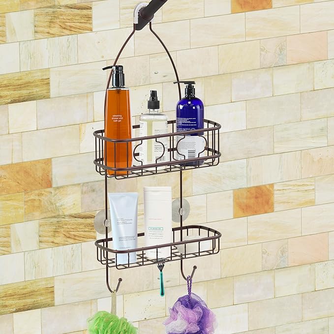 Simple Houseware Bathroom Hanging Shower Head Caddy Organizer, Bronze | (24 x 10.2 x 4.25 inches)