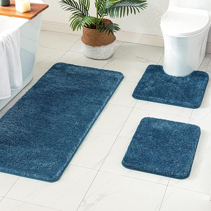 MIULEE Peacock Bathroom Runner Rugs Soft Microfiber Bath Mat 24x60 Inch | Absorbent, Non Slip, Quick Dry, Fluffy Bath Rugs for Bathroom Floor Tub Showers, Machine Washable