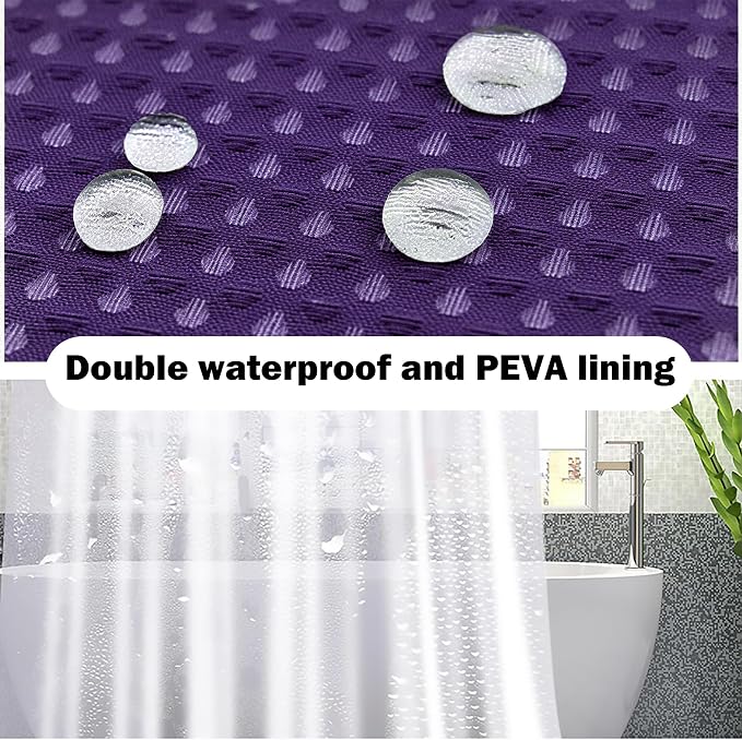 25 PCS Purple Bathroom Accessories Set丨Shower Curtain Bathroom Accessory | All-in-One Kit with Shower Curtain,rug,Trash Can,Toothbrush Holder,Toilet BrushSoap Dispenser,Toothbrush Cup,etc for Home