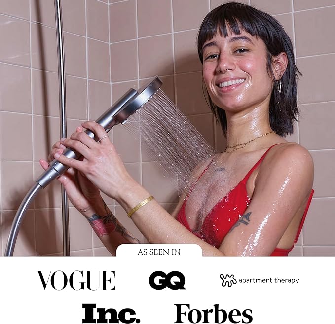 sproos! - Handheld Showerhead, High Performance Filtration, Moonlight | Healthier Hair and Skin - DIY Installation - Renter Friendly - 3 Spray Functions - 70 Inch Hose - High Pressure Performance