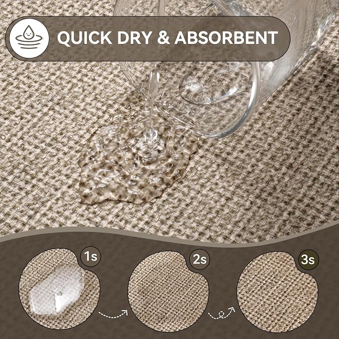 Half Circle Bath Mat, Thin Bathroom Rugs Fit Under Door, Brown 24x35 | Non Slip, Quick Dry Absorbent, Rubber Backing Washable, Semi Circle Bathmat for Bathroom Floor, Tub and Shower, Home Decor