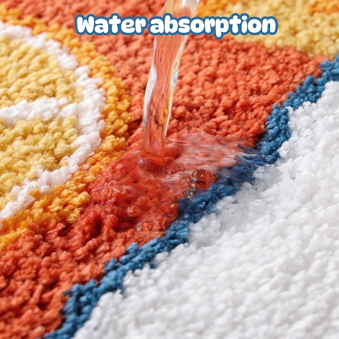 TRUEDAYS Sardine Bath Mat, Cute Bath Mat for Bathroom 20x30 Inch, Blue | Fun Bath Mat, Soft Absorbent, Quick Dry, Machine Washable, Non Slip Bath Rugs for Bathroom Decor Kitchen Bedroom