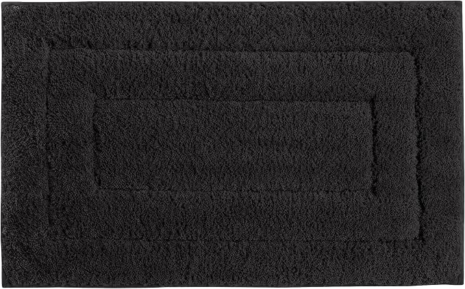 GRANNY SAYS Black Bathroom Rug 36" x 24", Non-Slip Microfiber Bath Mat | Ultra-soft, durable TPR backing for reliable grip, fast water absorption, machine washable for Vanity, Shower, Tub