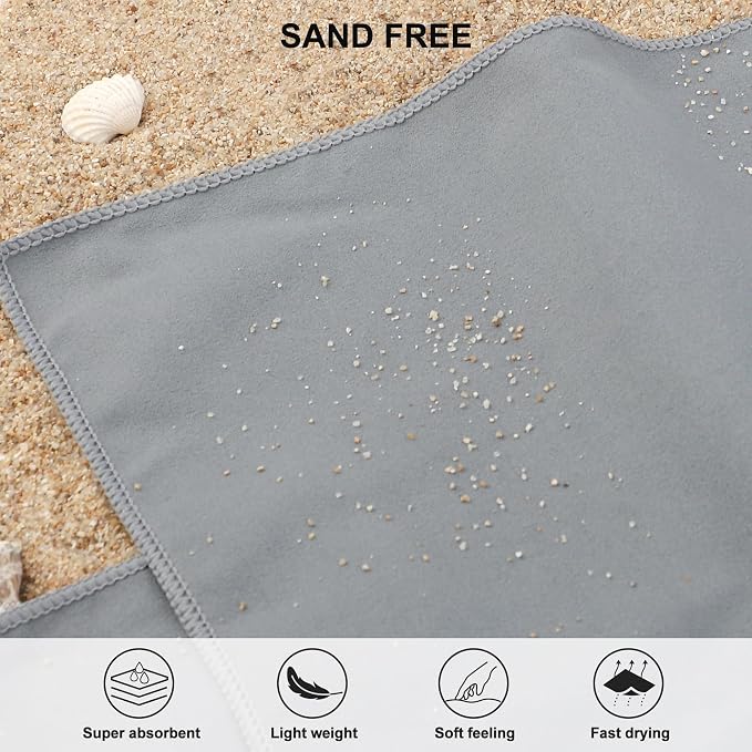 Rainleaf Microfiber Towel Quick Dry Camping & Travel & Gym Towel. Compact | Super Absorbent, Lightweight, Fast Drying. Suitable for Beach, Bath, Backpacking, Hiking, Swim.