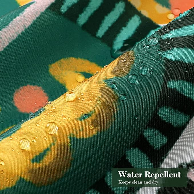 MitoVilla Extra Long Boho Floral Shower Curtain 72 x 84, Vintage Bathroom Shower Curtain with Tropical Leaves, XL Rustic Mid-Century Shower Curtains for Chic Bathroom Decor