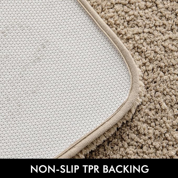MIULEE Tan Bathroom Runner Rugs Soft Microfiber Bath Mat 24x44 Inch | Absorbent, Non Slip, Quick Dry, Fluffy Bath Rugs for Bathroom Floor Tub Showers, Machine Washable