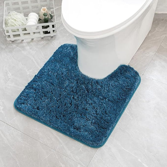 MIULEE Peacock Toilet Bathroom Rug U-Shaped Microfiber Bath Mat 20x20 Inch | Absorbent, Non Slip, Quick Dry, Fluffy Bath Rugs for Bathroom Floor Tub Showers, Machine Washable