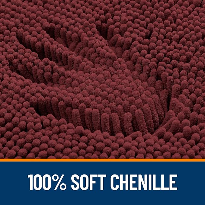 OLANLY Large Bathroom Rugs 44x32, Extra Soft Absorbent Chenille Bath Rugs | Andorra Red-Brown, Quick-Drying Rubber Backing, Washable Bath Mat for Bathroom Floor, Tub and Shower, Home Decor Accessories