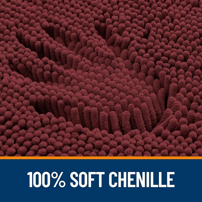OLANLY Small Bathroom Rugs 30x18, Extra Soft Absorbent Chenille Bath Rugs | Andorra Red-Brown, Quick-Drying Rubber Backing, Washable Bath Mat for Bathroom Floor, Tub and Shower, Home Decor Accessories